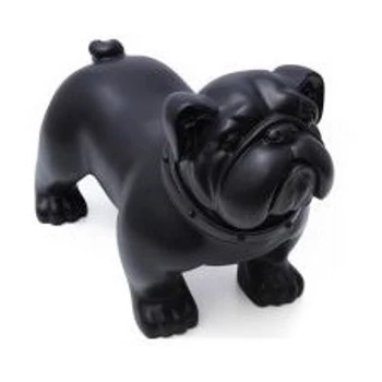 Kutya kirakati bábú,álló forma,Bulldog alak, FEKETE