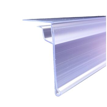 Ársín polcszélre, üvegpolc elejére rakható, 5-10 mm üvegre, 4 cm vastagságú, 1000 mm hosszúság