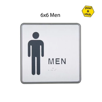 "Men" felirat ajtóra, aluminium kerettel, 15 x 15 cm