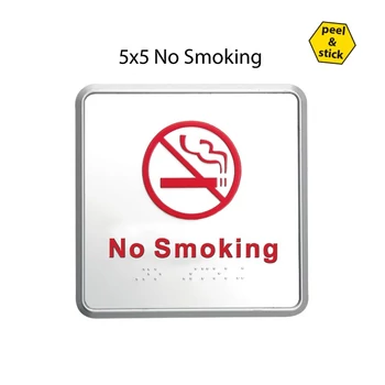 "No Smoking" felirat ajtóra, aluminium kerettel, 15 x 15 cm