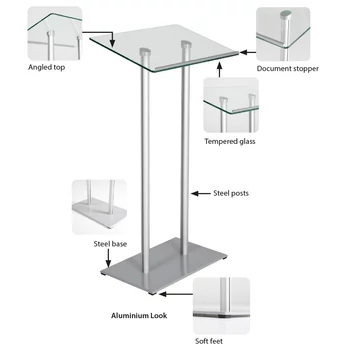 Eloadoi-pulpitus-uveg-fedlappal-ezust-szinu-aluminium-AM-3245