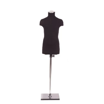 Gyermek szabóbaba, 104-124 cm, FEKETE huzattal, krómcső lábbal, FEKETE talppal