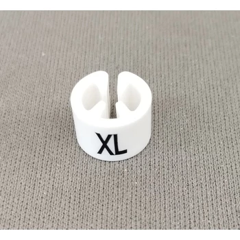 Méretjelölő vállfára,Fehér alap, fekete XL felirat - 100 db/csomag