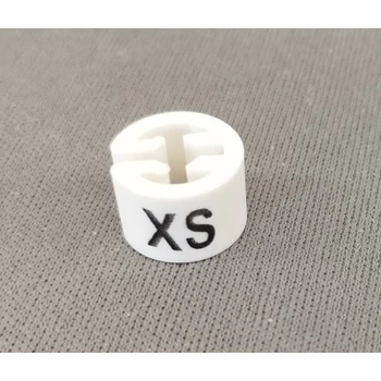 Méretjelölő vállfára, Fehér alap, Fekete "XS" felirat - 100 db / csomag