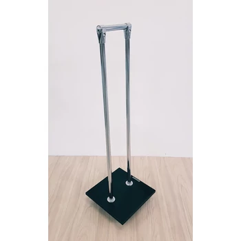 Vállfatartó állvány, csapágyas kerékkel, 340x340x1100 mm, FEKETE, rendelésre