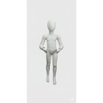 UFO fejű, GYERMEK kirakati baba, FEHÉR PVC, 103 cm magas, HAJLÍTOTT karokkal