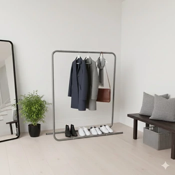 Ruhatartó állvány, FIX magasságú,Ø 30 mm, 1500 mm széles, 1600 mm magas, Különböző színekben