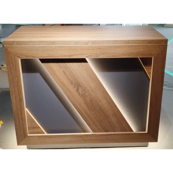 Eladói pult, vintage tölgy és antracit színben, 1000 x 600 x 600 mm, VILÁGÍTÁS NÉLKÜL
