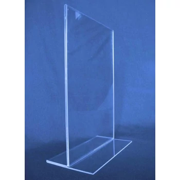 A4 Laptok/menütartó, asztali, plexi, hajlított T talp anyagv.: 2 mm, CSAK RENDELÉSRE, beszerzési idő: 1-2 hét