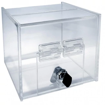 Plexi gyűjtő doboz, ajtó+ 2 db kulcs, méret: 170x170x170 mm, anyagv.: 5 mm, CSAK RENDELÉSRE, beszerzési idő: 1-2 hét