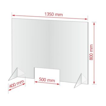Plexi védőfal, asztali, 1350 x 800 mm, CSAK RENDELÉSRE, beszerzési idő: 1-2 hét