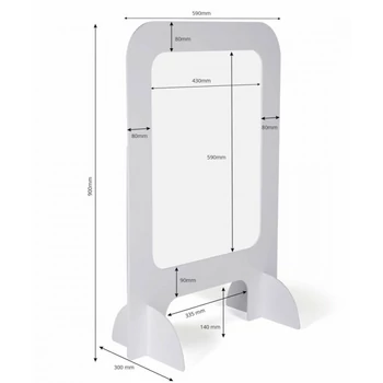 Pultra helyezhető védőfal, asztali, 900 x 590 mm, CSAK RENDELÉSRE, beszerzési idő: 1-2 hét