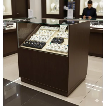 Eladói sziget, üvegvitrinnel