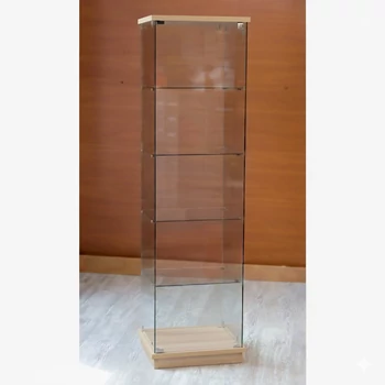 Nyílóajtós, keret nélküli, álló vitrin EDZETT ÜVEGBŐL, 1795 x 492 x 446 mm, ARDENI FENYŐ színben