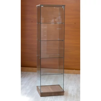 Nyílóajtós, keret nélküli, álló vitrin EDZETT ÜVEGBŐL, 1795 x 492 x 446 mm, ARWEN TÖLGY színben