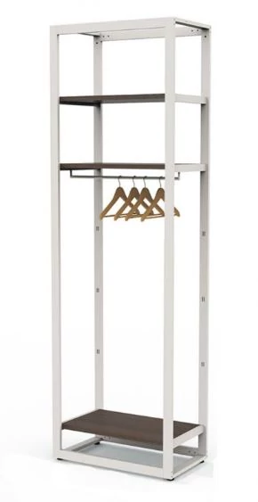 Szabadonálló ruhatartó állvány, 50 x 20 mm-es zártszelvényből, 2400 x 600 x 400 mm