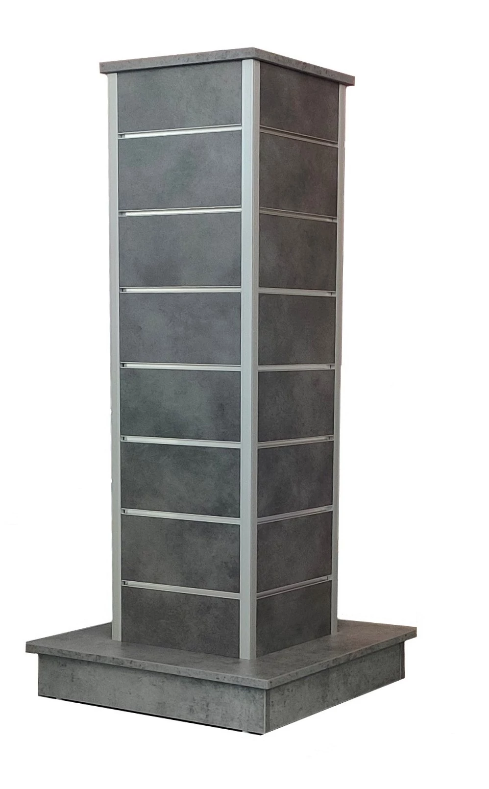 Hasáb gondola alusínes panelből 1290 x 350 x 350 mm BETON, 15 cm osztás