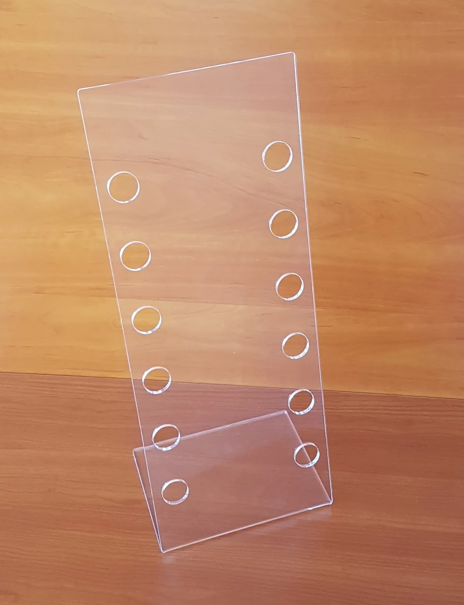 Szemüvegtartó 6 férőhelyes, 180 x 460 mm, asztali