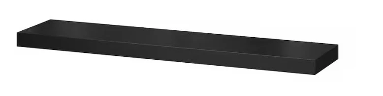 Lebegő polc, 110 x 26 cm, fali konzollal, FEKETE