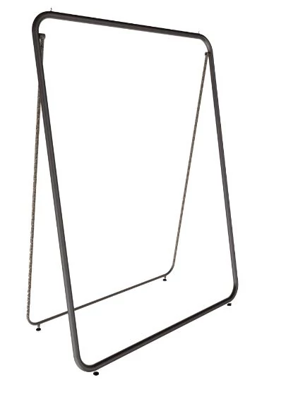 Összecsukható ruhatartó sztender, elegáns forma, betonacél design