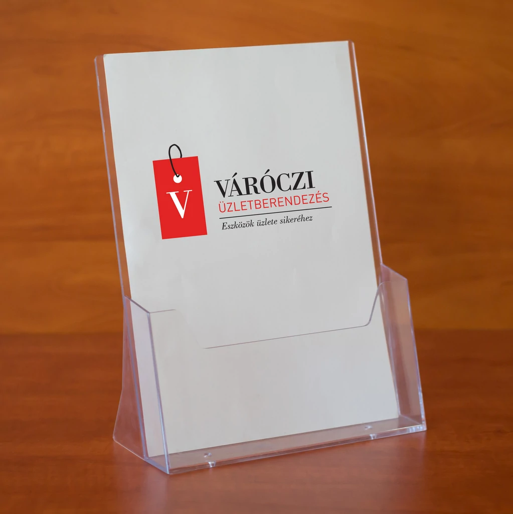 Szórólaptartó asztali A4