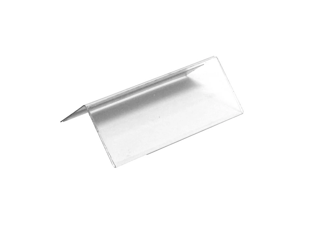 Címketartó, polcszélre ragasztható, előlap dupla 100 x 40 mm-es címkéhez