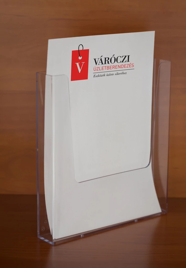 Szórólaptartó, A4, FALI