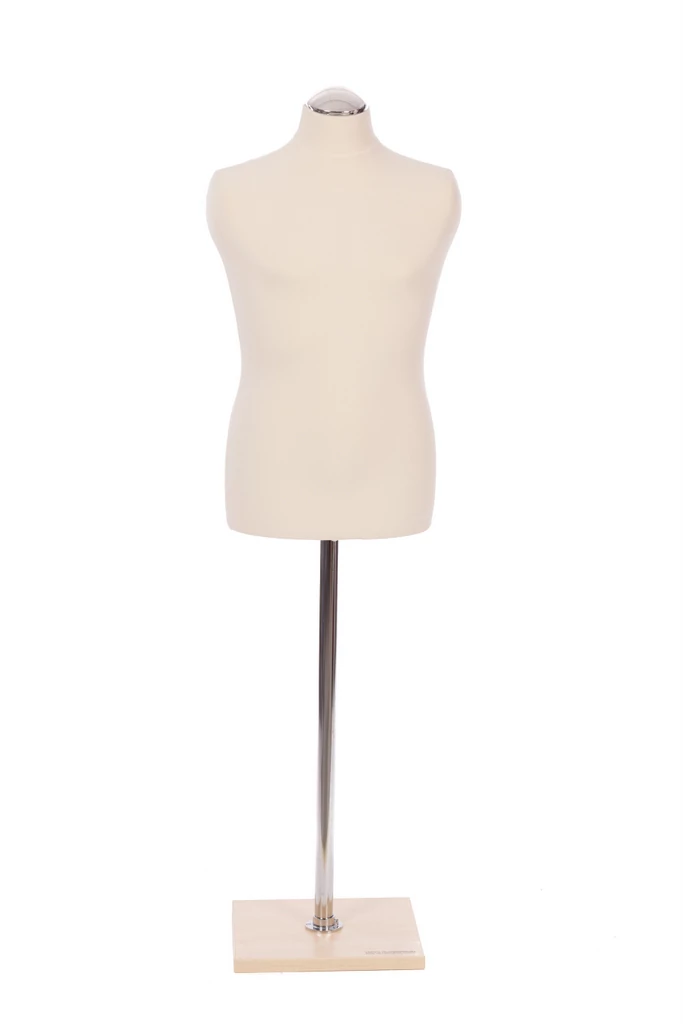 Gyermek szabóbaba, 130-145 cm, EKRÜ huzattal, krómcső lábbal, JUHAR talppal