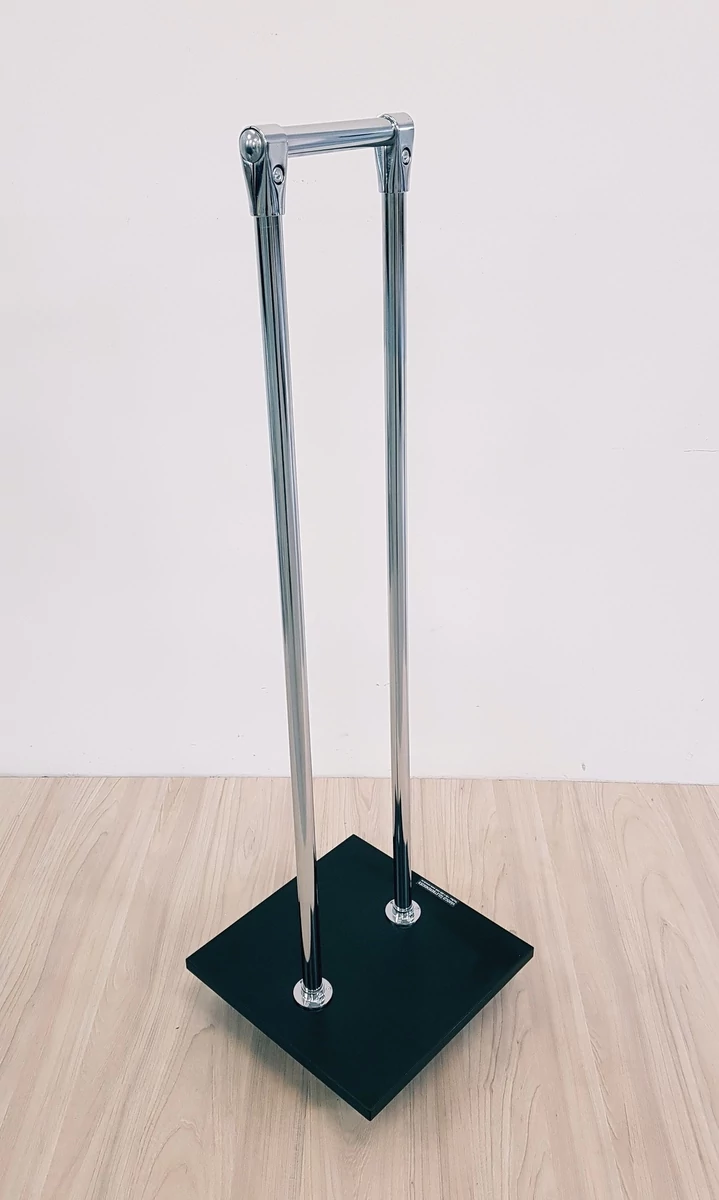 Vállfatartó állvány, csapágyas kerékkel, 340x340x1100 mm, FEKETE, rendelésre