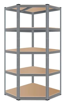 Sarok salgó polc, 5 szintes 180x70x40 cm, Szürke