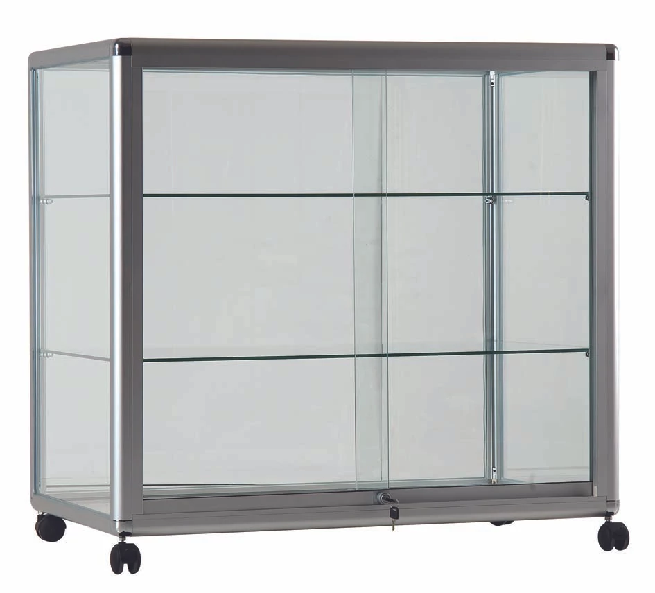 Alumínium keretes PULTVITRIN, 1000x500x900 mm, görgővel vagy lábazattal