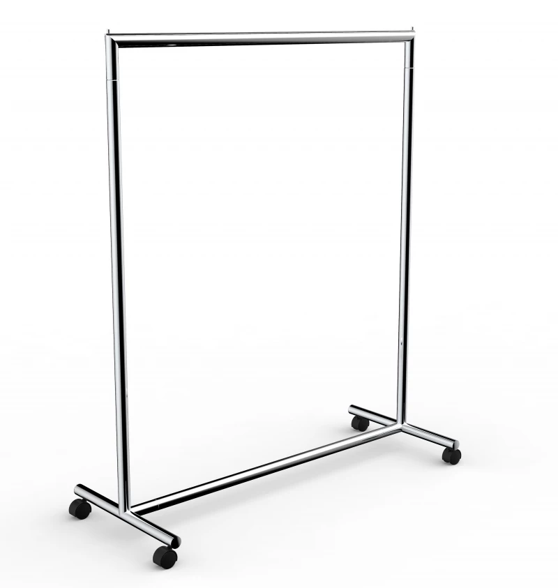 FIX magasságú ruhatartó sztender,Ø35, BÚTORGÖRGŐVEL, magasság:1530 mm,hossz: 1200 mm, Különböző színekben