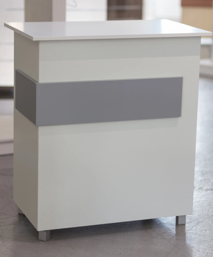 PC pult, FEHÉR-EZÜST,1000 x 550 x 900 mm