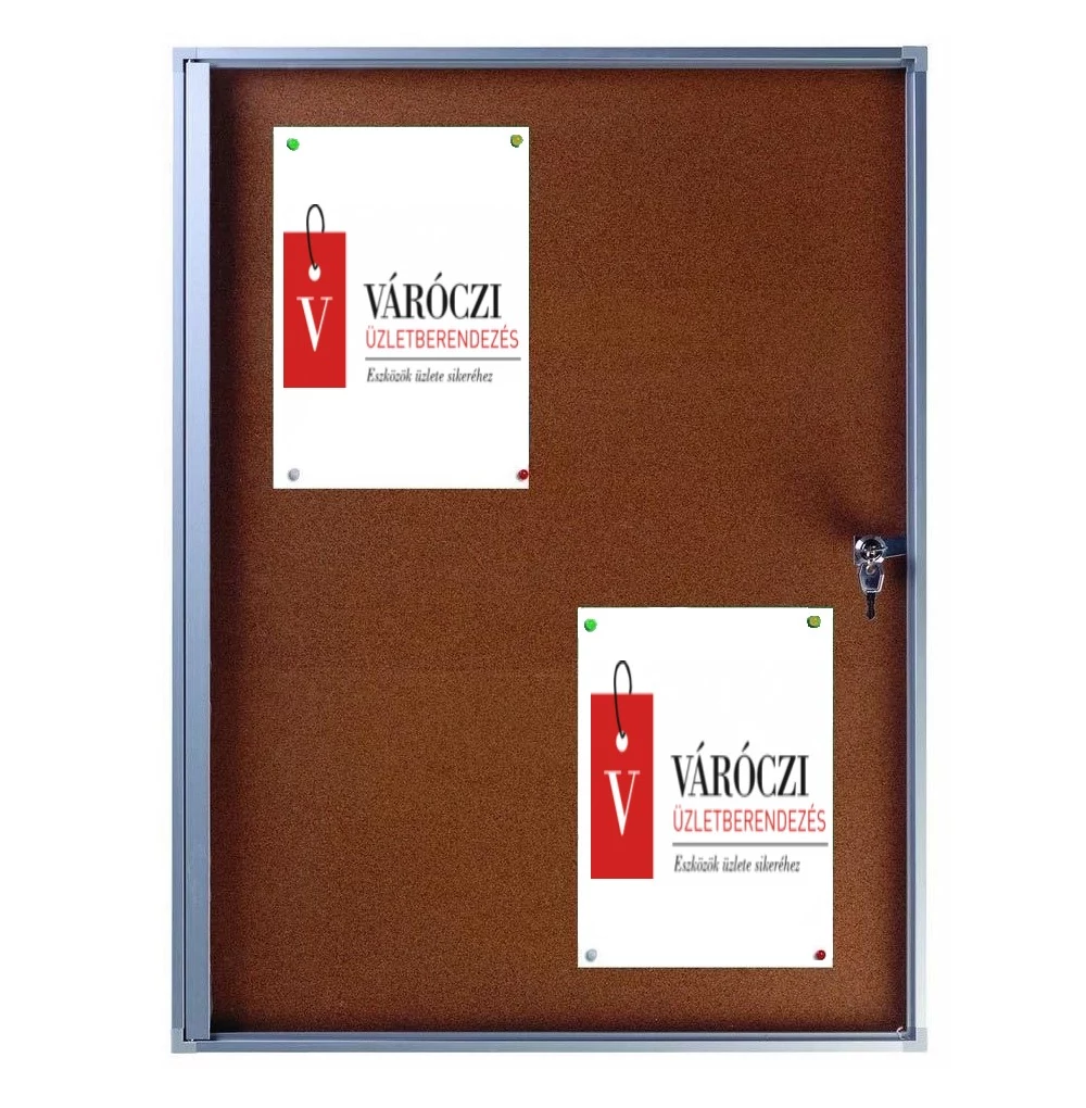 Beltéri fali vitrin, 9 x A4, parafa hátlap, 745 x 1005 x 30 mm, CSAK RENDELÉSRE, beszerzési idő: 1-2 hét